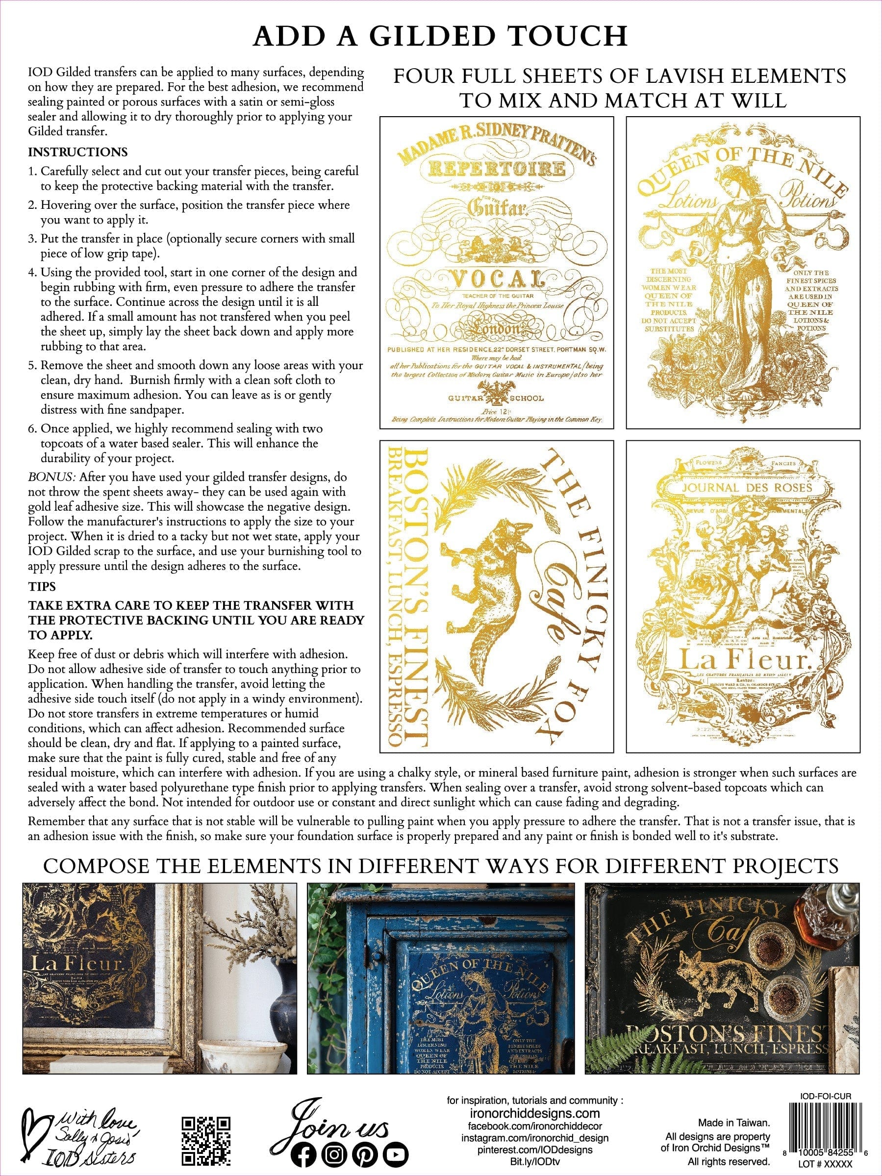 IOD Transfers Curated Signage IOD Transfer 12x16 Pad (4 sheets)