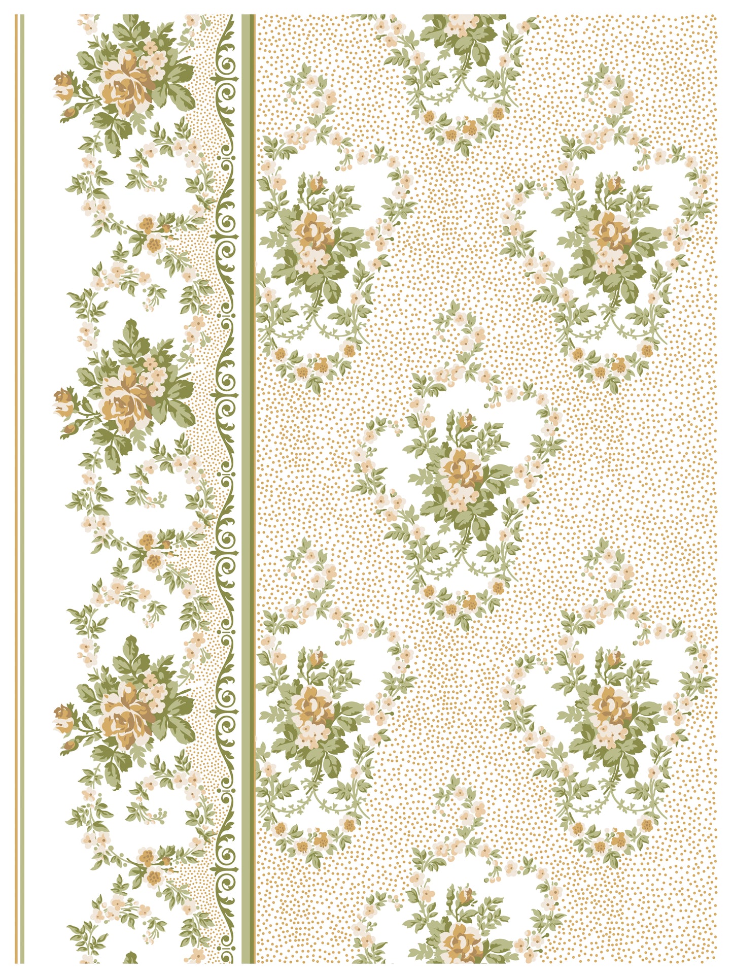 IOD Alfred Peats & Co Paint Inlay | 8 Sheet Large Decor Inlay by Iron Orchid Designs | Vintage Floral Wallpaper Design