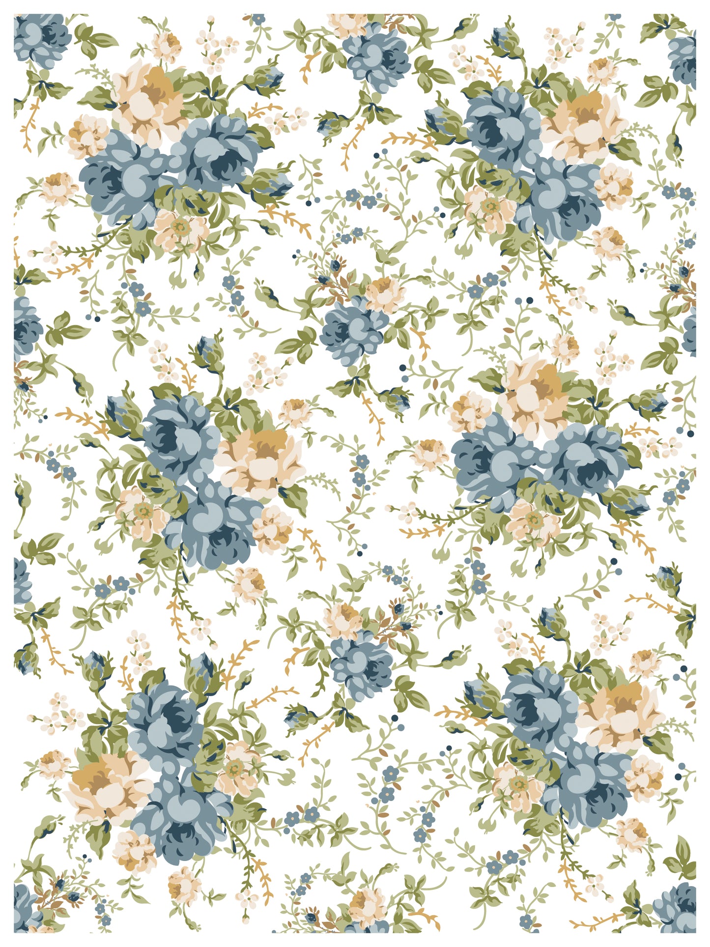 IOD Alfred Peats & Co Paint Inlay | 8 Sheet Large Decor Inlay by Iron Orchid Designs | Vintage Floral Wallpaper Design