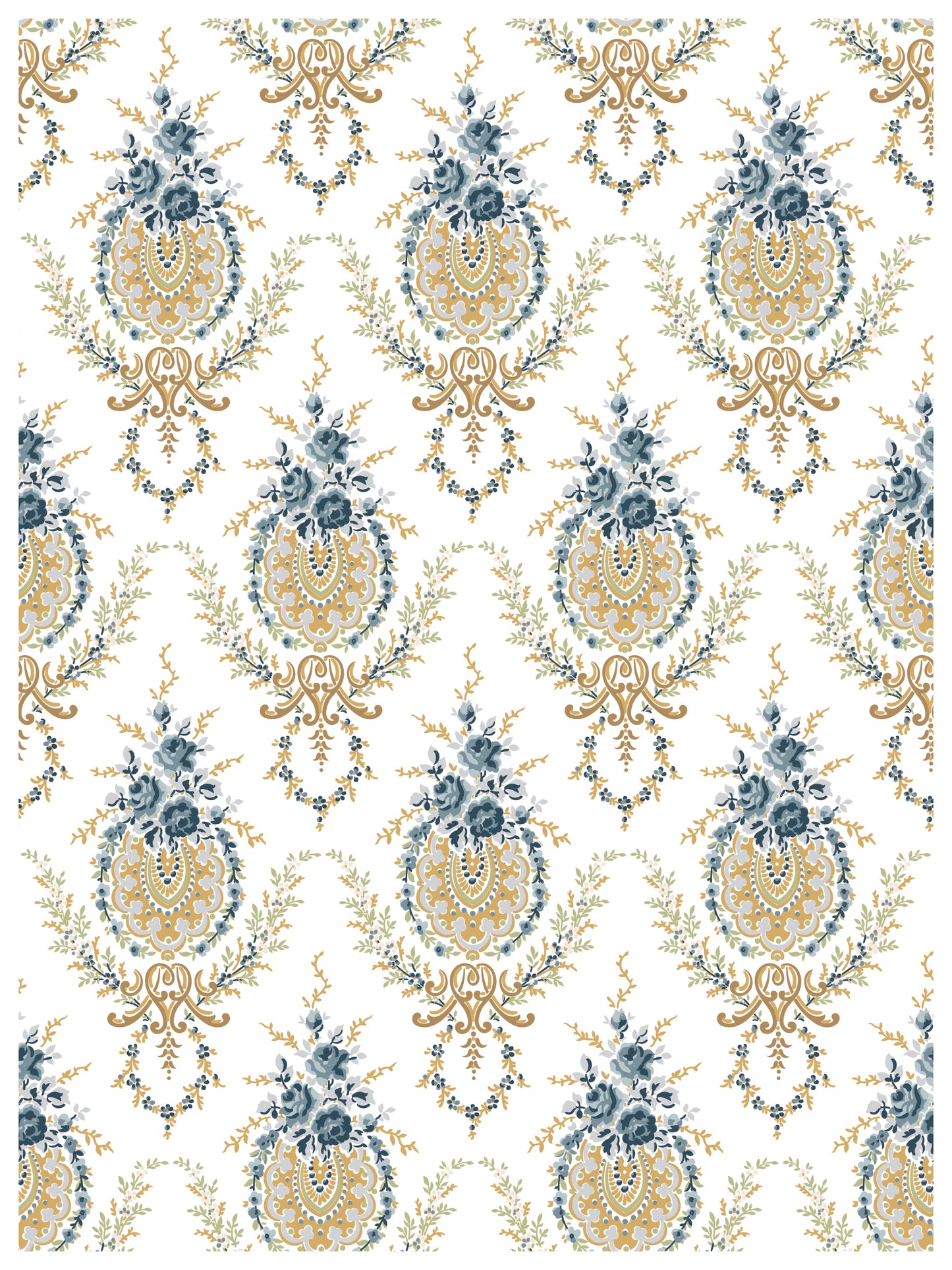 IOD Alfred Peats & Co Paint Inlay | 8 Sheet Large Decor Inlay by Iron Orchid Designs | Vintage Floral Wallpaper Design