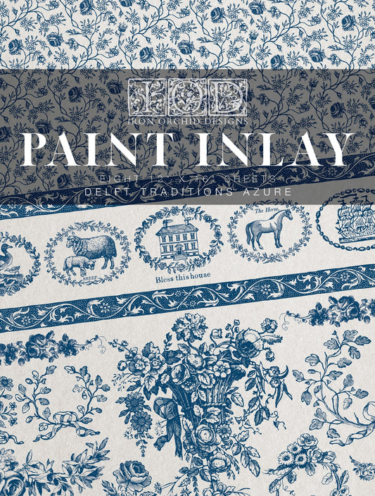 Delft Traditions Azure IOD Paint Inlay 12x16 (8 Sheets)