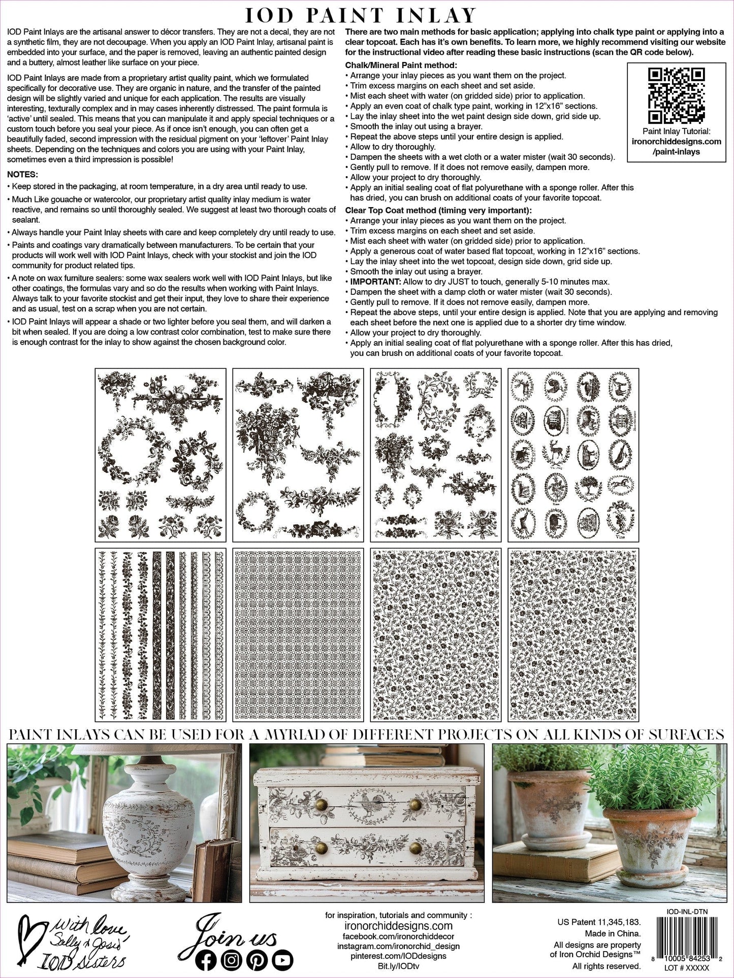 Delft Traditions Noir IOD Paint Inlay 12x16 (8 Sheets)