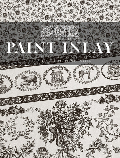 Delft Traditions Noir IOD Paint Inlay 12x16 (8 Sheets)