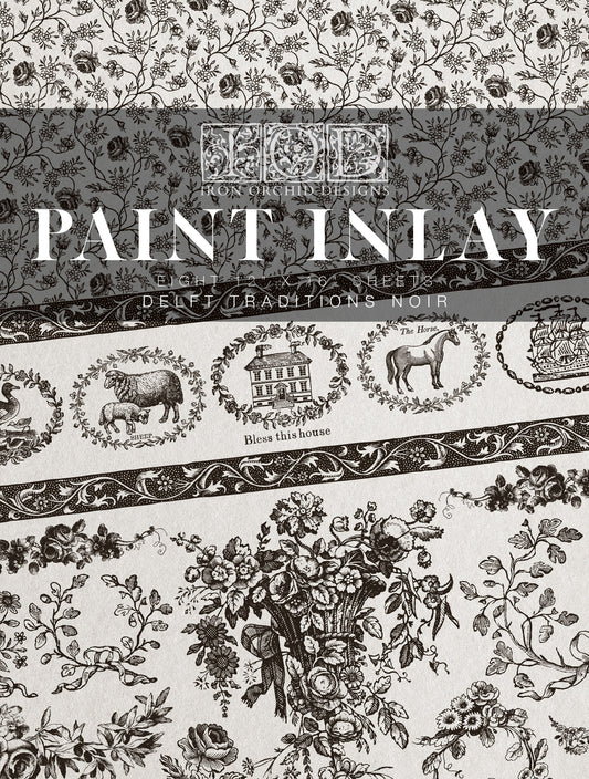 Delft Traditions Noir IOD Paint Inlay 12x16 (8 Sheets)