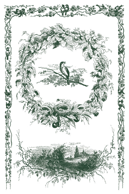 IOD Little Lark Paint Inlay | FIRST EVER 8x12 Beginner-Friendly Decor Inlay by Iron Orchid Designs | Vintage Birds & Botanical Designs