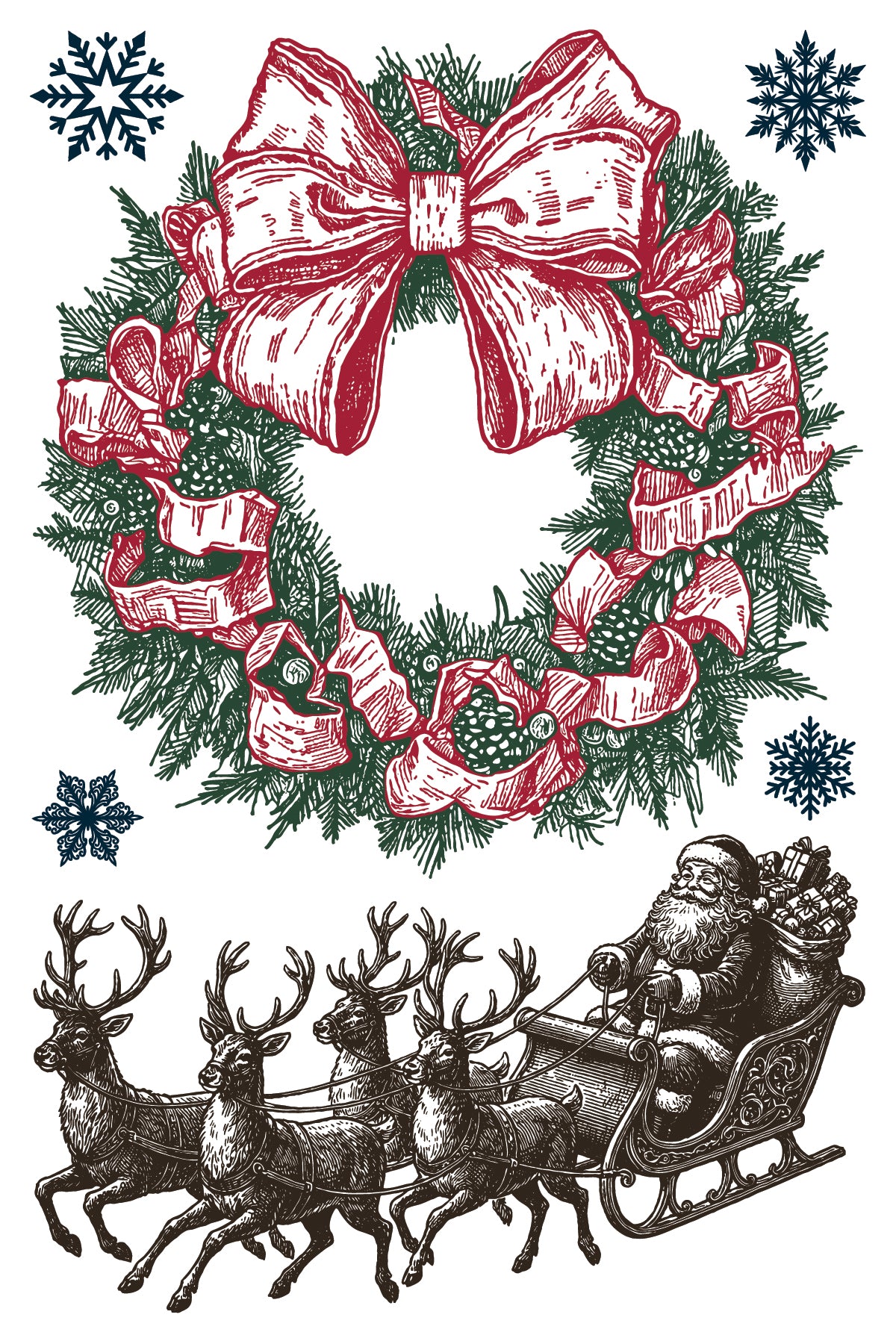 The North Pole Co. IOD Paint Inlay | 8x12 Vintage Christmas Paint Inlay by Iron Orchid Designs | Santa, Toy Shop & Holiday Furniture Paint Inlay