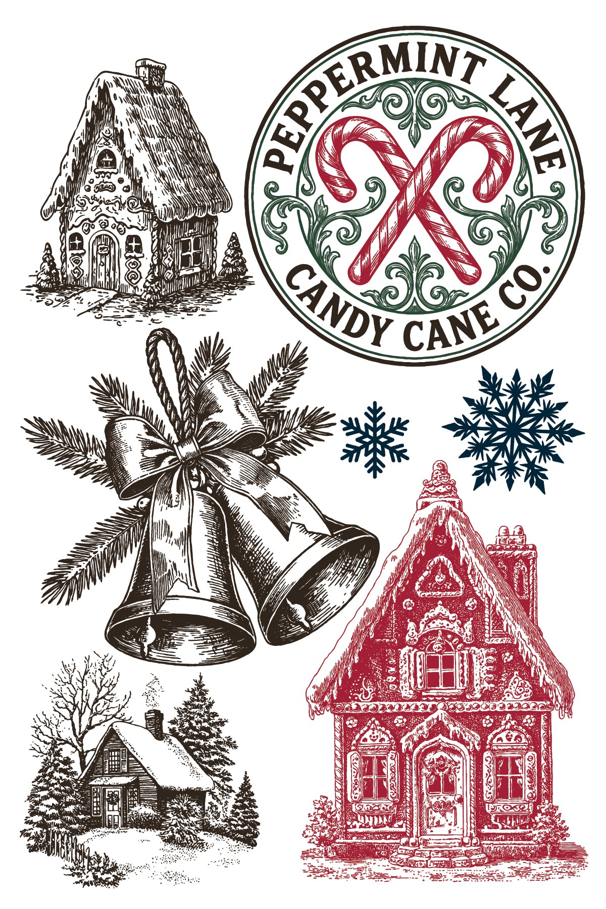 The North Pole Co. IOD Paint Inlay | 8x12 Vintage Christmas Paint Inlay by Iron Orchid Designs | Santa, Toy Shop & Holiday Furniture Paint Inlay