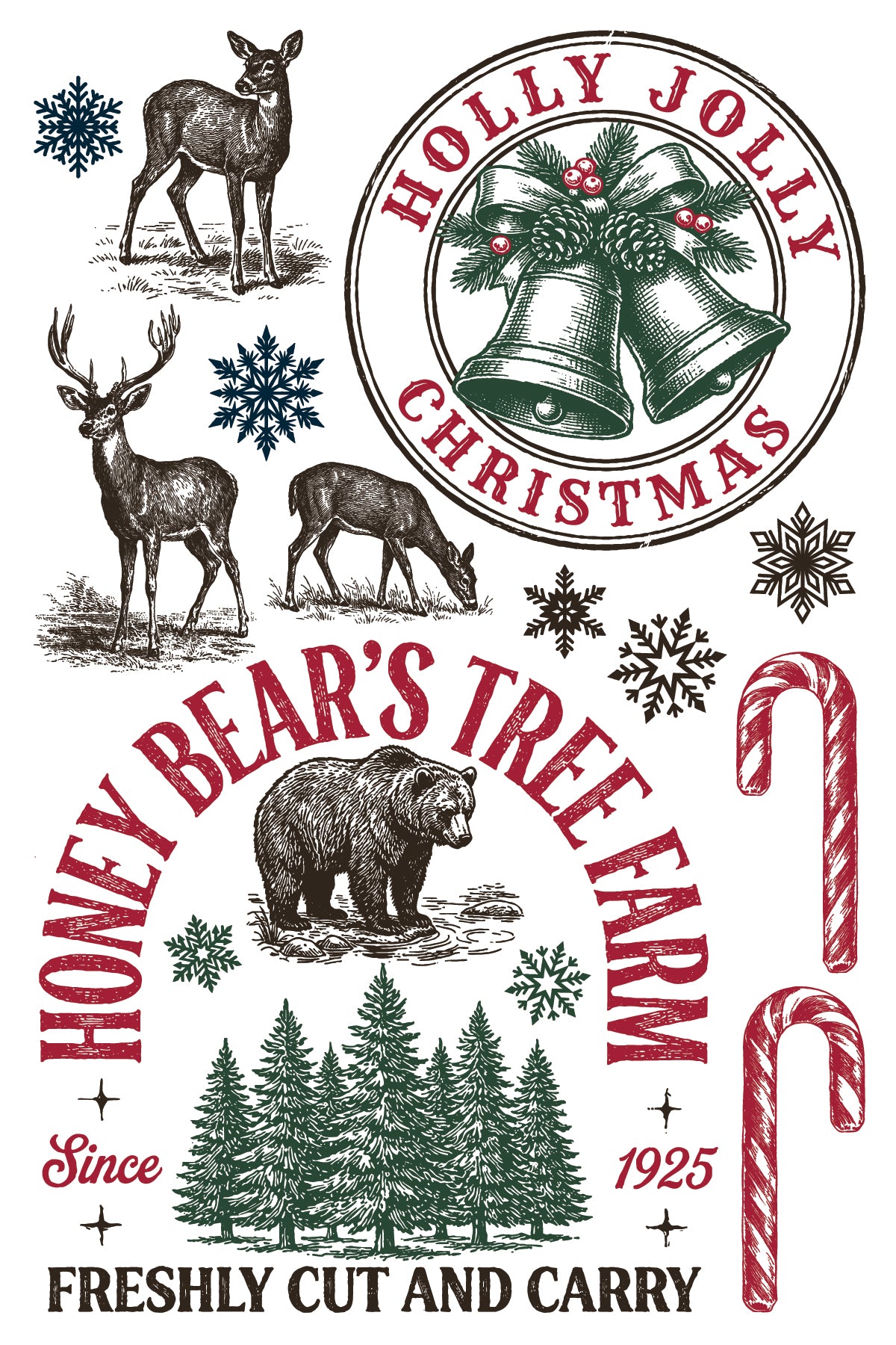 The North Pole Co. IOD Paint Inlay | 8x12 Vintage Christmas Paint Inlay by Iron Orchid Designs | Santa, Toy Shop & Holiday Furniture Paint Inlay