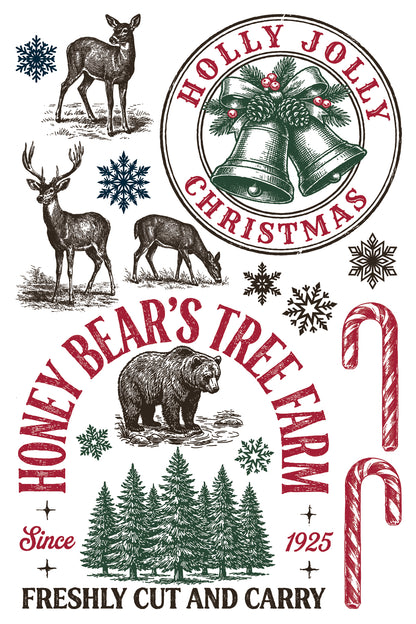 The North Pole Co. IOD Paint Inlay | 8x12 Vintage Christmas Paint Inlay by Iron Orchid Designs | Santa, Toy Shop & Holiday Furniture Paint Inlay