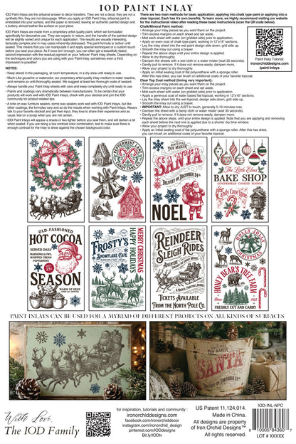 The North Pole Co. IOD Paint Inlay | 8x12 Vintage Christmas Paint Inlay by Iron Orchid Designs | Santa, Toy Shop & Holiday Furniture Paint Inlay