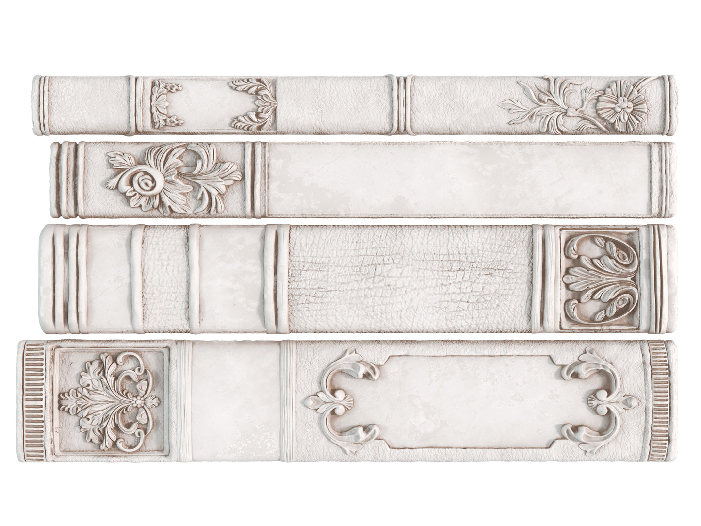 Bookish IOD Mould | 6x10 Silicone Decor Mould by Iron Orchid Designs | Vintage Book Spines, Library & Furniture Embellishments