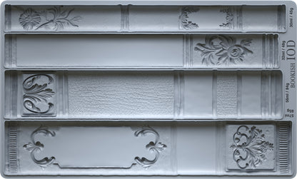Bookish IOD Mould | 6x10 Silicone Decor Mould by Iron Orchid Designs | Vintage Book Spines, Library & Furniture Embellishments