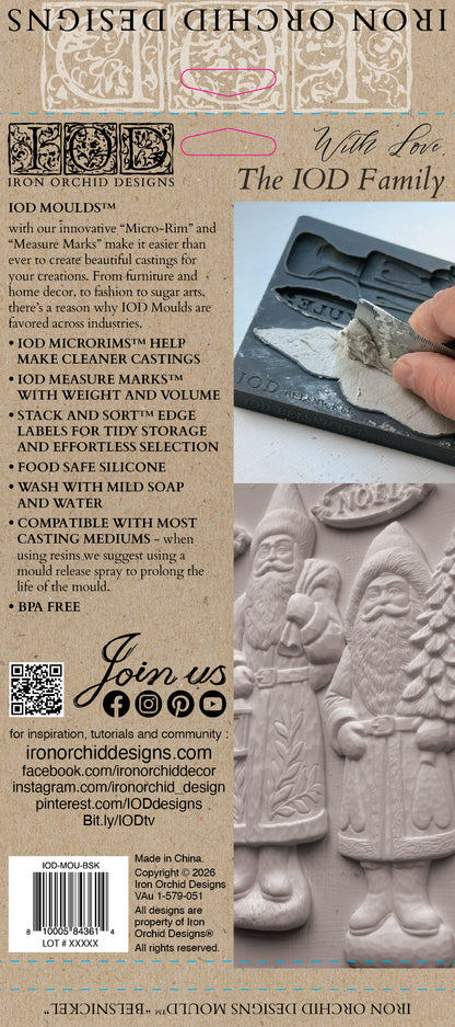 Belsnickel IOD Mould | 6x10 Vintage Christmas Santa Decor Mould by Iron Orchid Designs | Heirloom Holiday Silicone Casting Mould
