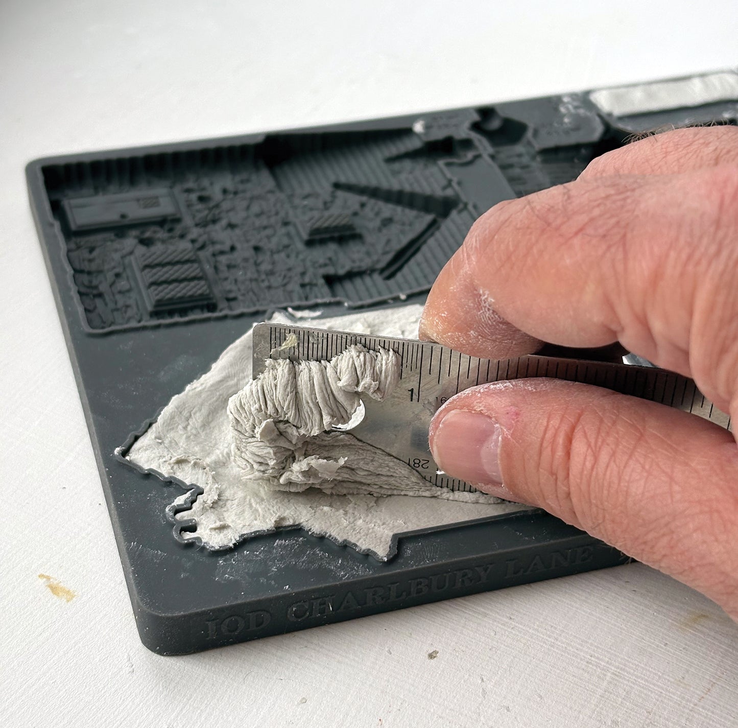 Charlbury Lane IOD Mould | 6x10 Vintage Village House Decor Mould by Iron Orchid Designs | Storybook Cottage Silicone Casting Mould