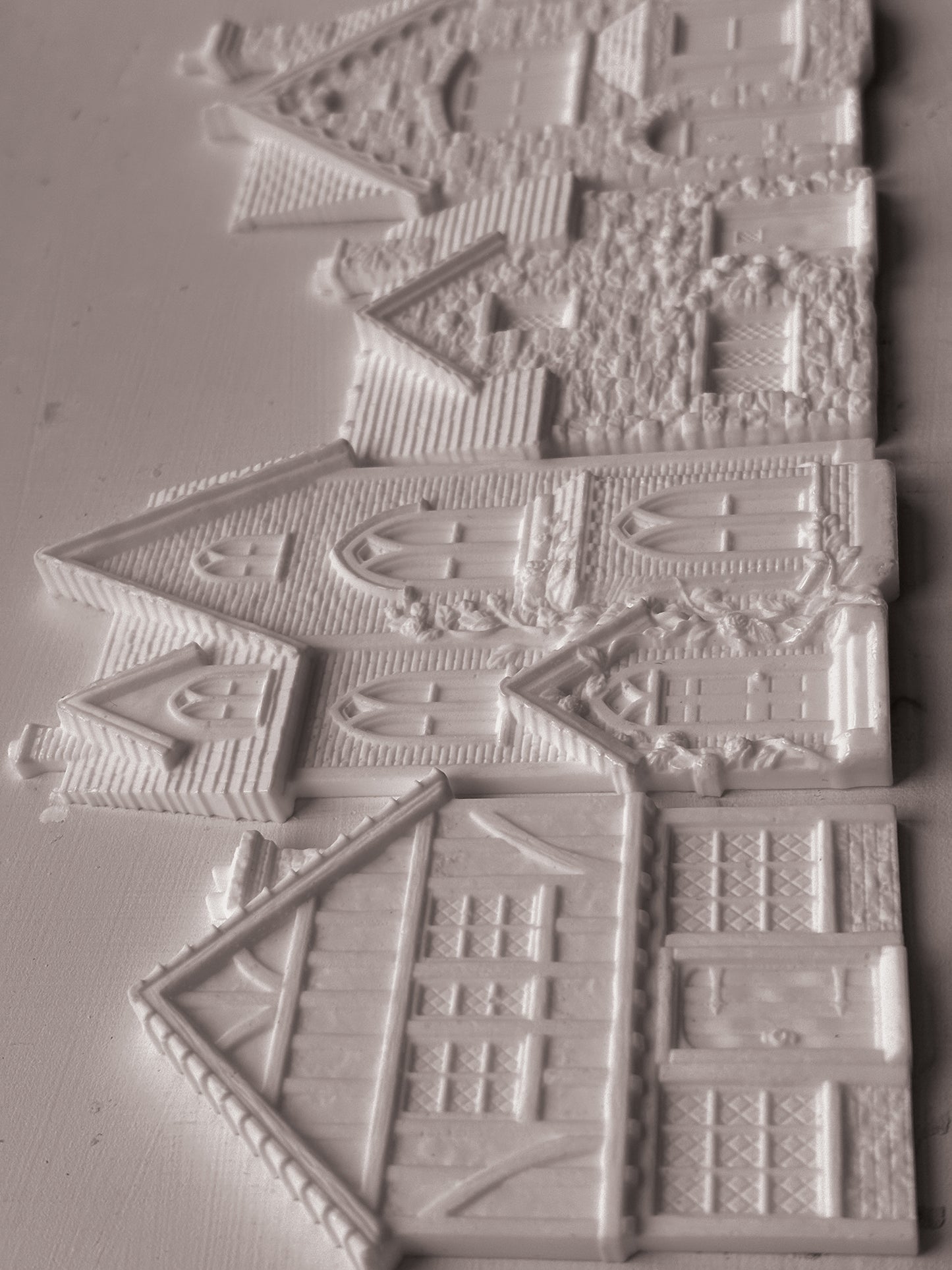 Charlbury Lane IOD Mould | 6x10 Vintage Village House Decor Mould by Iron Orchid Designs | Storybook Cottage Silicone Casting Mould