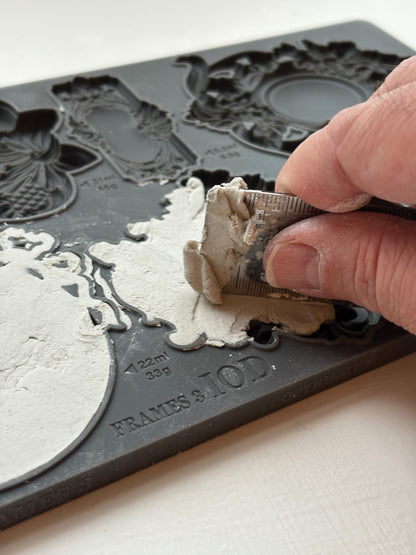 IOD Frames 3 Mould – 6x10 Silicone Decor Mould by Iron Orchid Designs – Ornate Vintage Frames for Furniture & DIY Projects