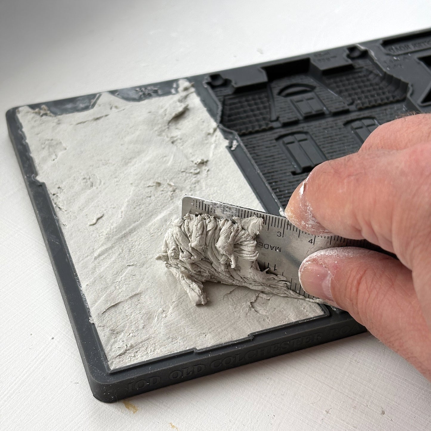 Old Colchester Road IOD Mould | 6x10 Historic Townhouse Facade Decor Mould by Iron Orchid Designs | Vintage Architectural Silicone Casting Mould