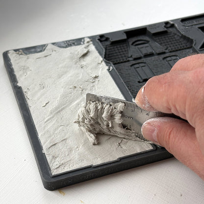 Old Colchester Road IOD Mould | 6x10 Historic Townhouse Facade Decor Mould by Iron Orchid Designs | Vintage Architectural Silicone Casting Mould