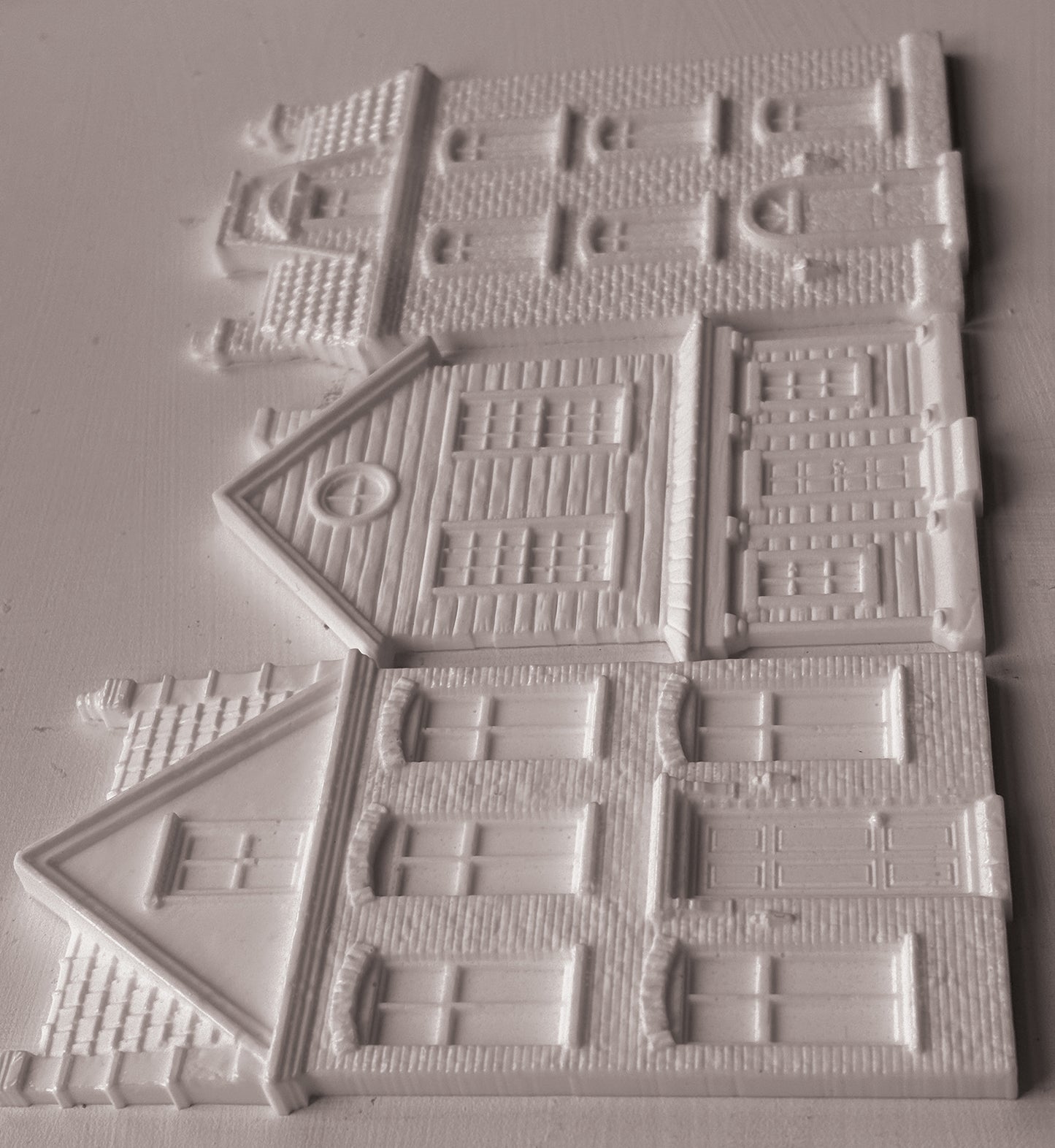 Old Colchester Road IOD Mould | 6x10 Historic Townhouse Facade Decor Mould by Iron Orchid Designs | Vintage Architectural Silicone Casting Mould