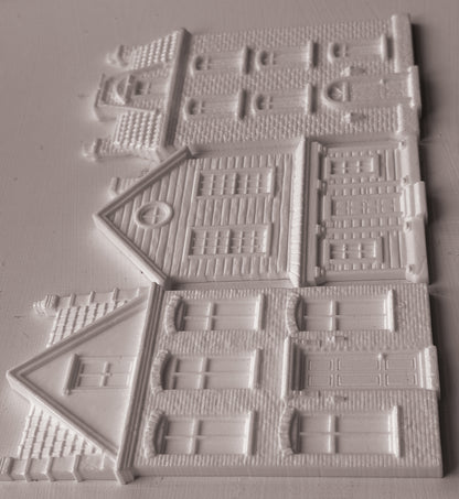 Old Colchester Road IOD Mould | 6x10 Historic Townhouse Facade Decor Mould by Iron Orchid Designs | Vintage Architectural Silicone Casting Mould