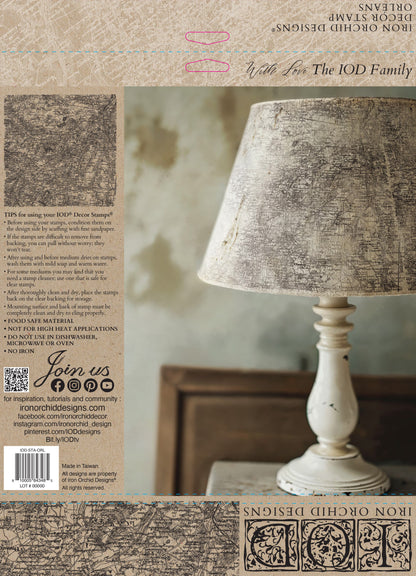 Orléans IOD Stamp| 12x12 Vintage French Map Decor Stamp by Iron Orchid Designs | Large Scale Transfer Style Background Stamp