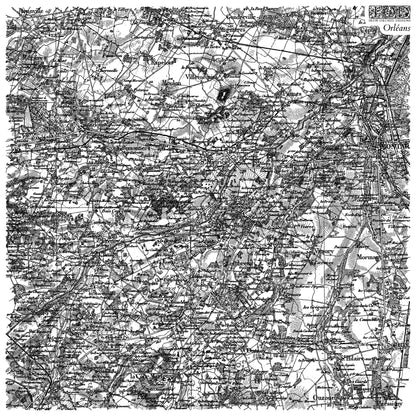 Orléans IOD Stamp| 12x12 Vintage French Map Decor Stamp by Iron Orchid Designs | Large Scale Transfer Style Background Stamp