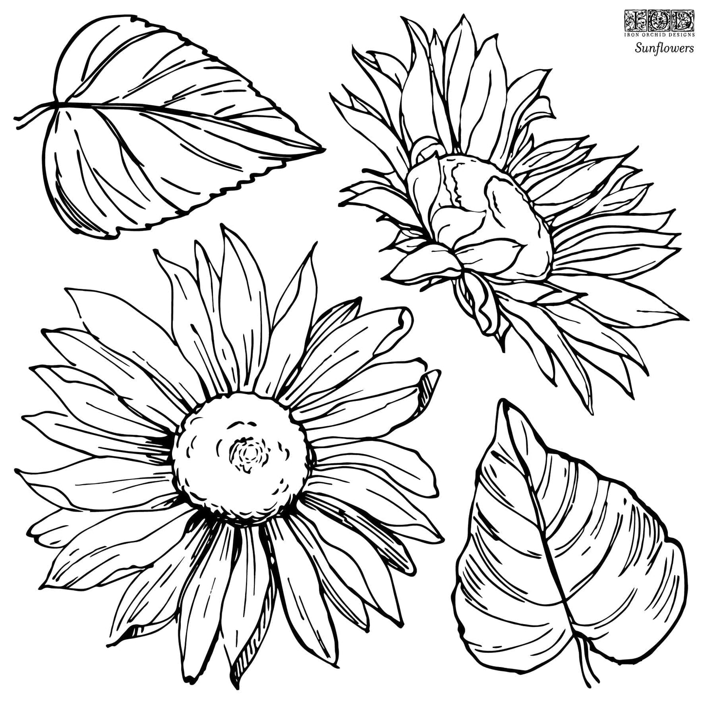 Sunflowers 12x12 IOD Stamp (2 sheets)