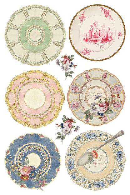 Belgravia IOD Transfer | 8 Sheet 8"x12" Decor Transfer by Iron Orchid Designs | Vintage Teacups, Florals & Cottage Style Designs