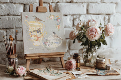 Belgravia IOD Transfer | 8 Sheet 8"x12" Decor Transfer by Iron Orchid Designs | Vintage Teacups, Florals & Cottage Style Designs