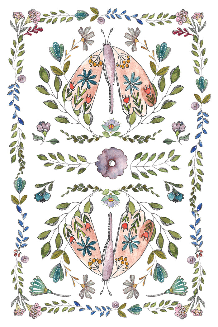 IOD Fern Fables Transfer | 8-8"x12" Sheet Decor Transfer by Iron Orchid Designs | Whimsical Birds, Butterflies & Botanical Designs