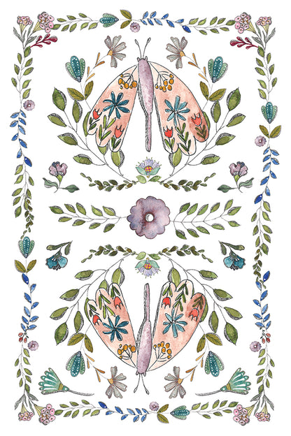 IOD Fern Fables Transfer | 8-8"x12" Sheet Decor Transfer by Iron Orchid Designs | Whimsical Birds, Butterflies & Botanical Designs