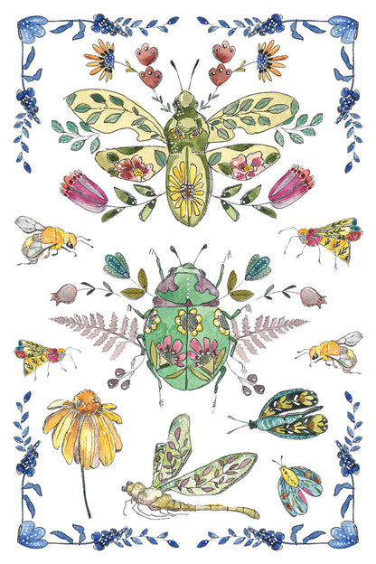 IOD Fern Fables Transfer | 8-8"x12" Sheet Decor Transfer by Iron Orchid Designs | Whimsical Birds, Butterflies & Botanical Designs