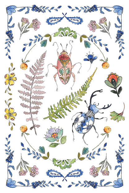 IOD Fern Fables Transfer | 8-8"x12" Sheet Decor Transfer by Iron Orchid Designs | Whimsical Birds, Butterflies & Botanical Designs