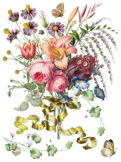 IOD Marché des Fleurs Transfer | Large 8 Sheet Decor Transfer by Iron Orchid Designs | Vintage French Floral & Botanical Designs