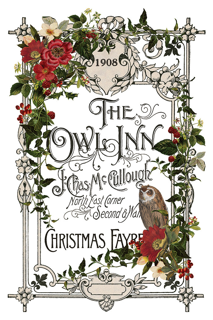 Stag Tavern IOD Transfer | 8x12 Vintage Woodland Christmas Decor Transfer by Iron Orchid Designs | Rustic Holiday Rub-On Transfer Set (Copy)