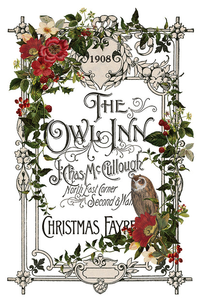 Stag Tavern IOD Transfer | 8x12 Vintage Woodland Christmas Decor Transfer by Iron Orchid Designs | Rustic Holiday Rub-On Transfer Set (Copy)
