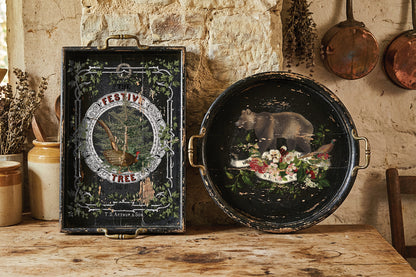 Stag Tavern IOD Transfer | 8x12 Vintage Woodland Christmas Decor Transfer by Iron Orchid Designs | Rustic Holiday Rub-On Transfer Set (Copy)