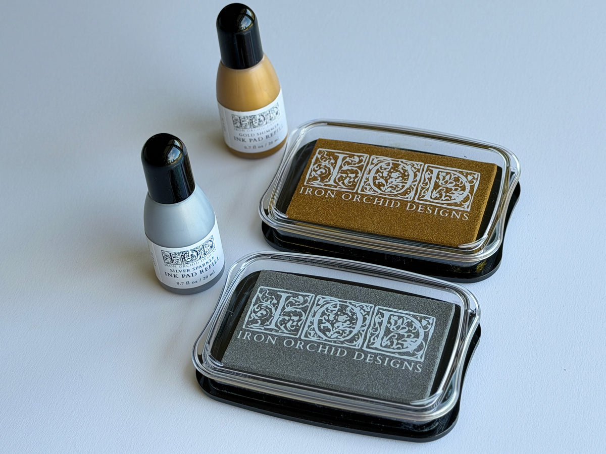 IOD Metallic Pigment Ink - Gold Shimmer & Silver Sparkle