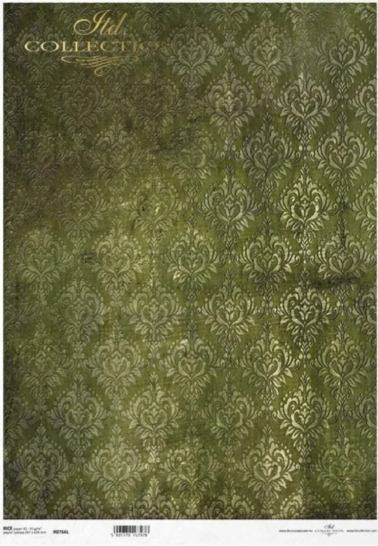Decoupage Central Decoupage Paper A3 Forest Green Tapestry Decoupage Rice Paper (ITD No. R0766L)