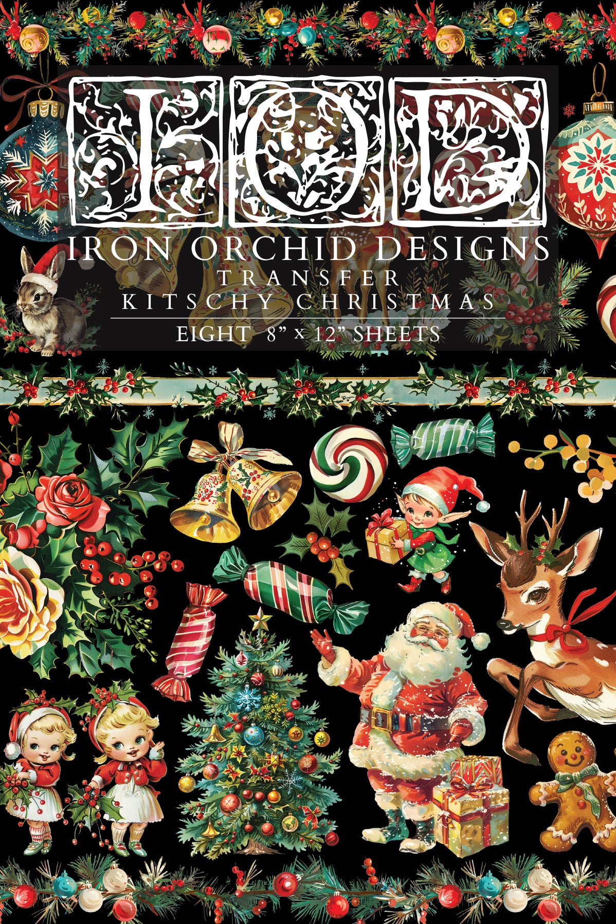 RETIRED Kitschy Christmas IOD Transfer 8x12 (8 Sheets)