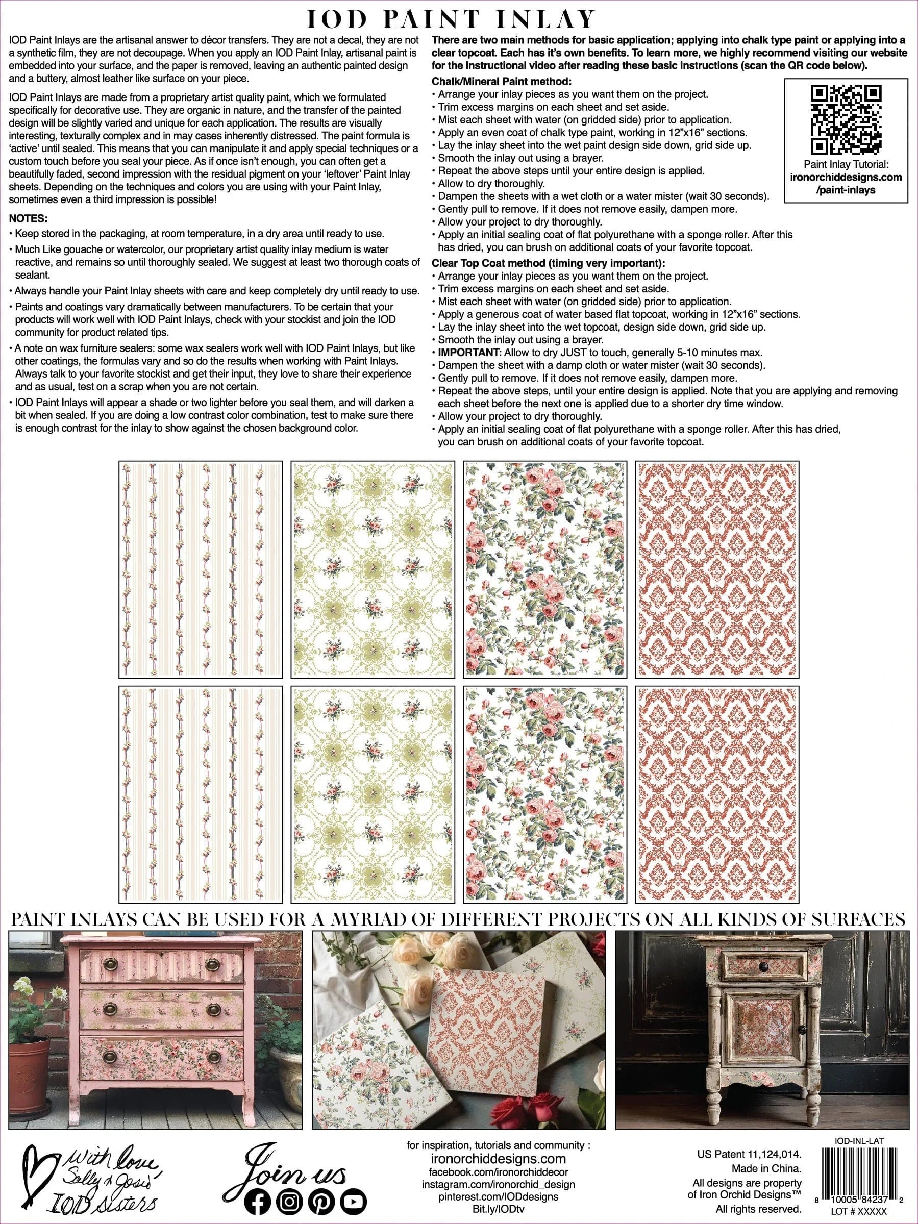 IOD Paint Inlay Lattice Rose IOD Paint Inlay 12x16 (8 Sheets)