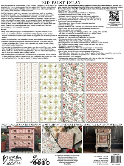IOD Paint Inlay Lattice Rose IOD Paint Inlay 12x16 (8 Sheets)