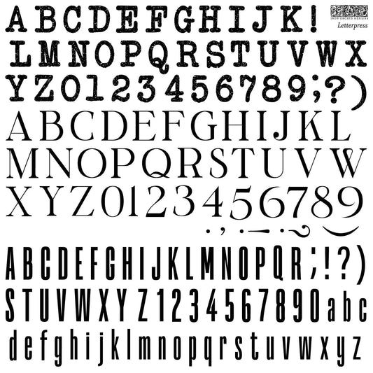 Letterpress 12x12 IOD Stamp (1 Sheet)
