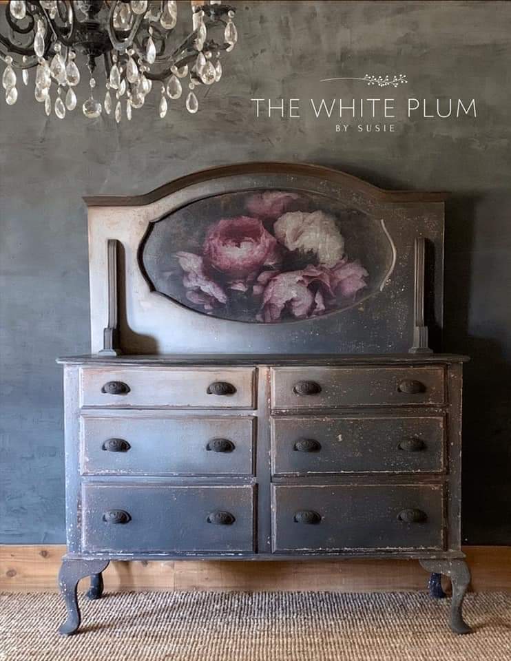 Mint By Michelle Decoupage Paper Moody Florals - A1 Size Large Decoupage Paper