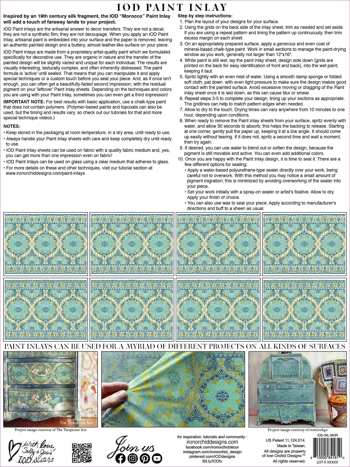 Morocco IOD Paint Inlay 12x16 (8 Sheets)