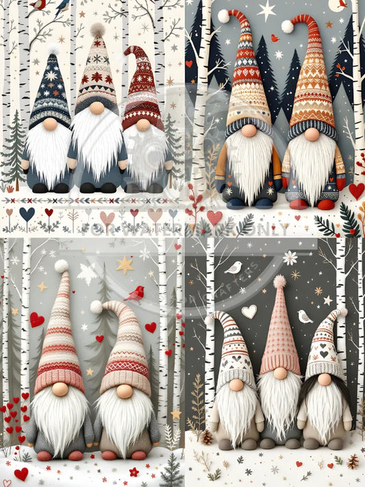 A4 Nordic Gnome Wonderland Decoupage Rice Paper (DC817)