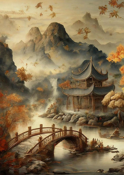 Pagoda - 23.4" x 33.1" A1 Size Decoupage Paper - Three Yellow Goats