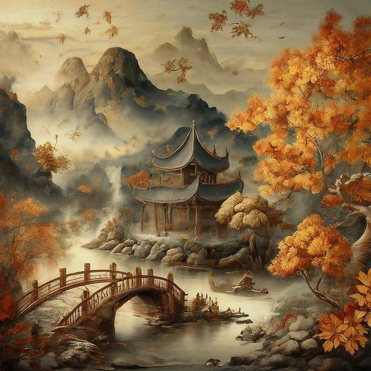 Pagoda - 23.4" x 33.1" A1 Size Decoupage Paper - Three Yellow Goats