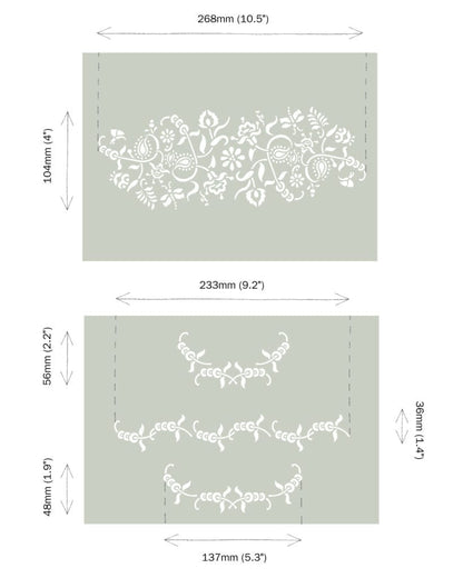 Annie Sloan Paisley Floral Garland Stencil