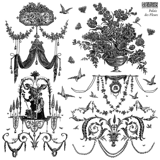 Palais des Fleurs IOD 12x12 Decor Stamp (1 Sheet with Masks)